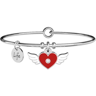 1 - Kidult Winged Heart women's bracelet 731893 steel with Love crystals