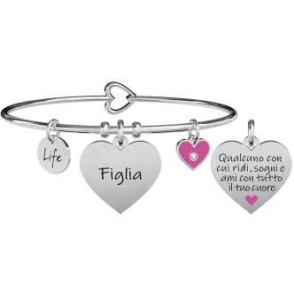 1 - Bracciale Kidult Figlia donna 731897 acciaio con cristalli Love