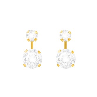 1 - Stroili light point earrings Yellow Gold Bon Ton 1416782 with zircons