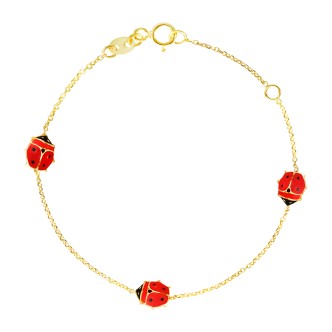 1 - Bracciale tre coccinelle Oro Giallo stroili Mon Petit bambina 1416664