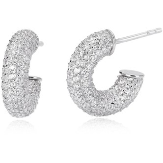 1 - Silver earrings with zircons Mabina woman 563429