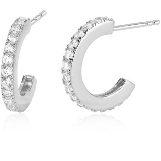 1 - Orecchini semicerchio Argento con zirconi Mabina donna 563435