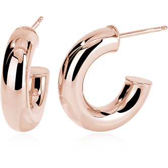 1 - Mabina woman 563444 shiny rosy silver hoop earrings