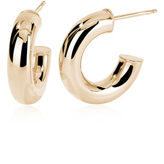 1 - Hoop earrings Silver shiny golden Mabina woman 563445