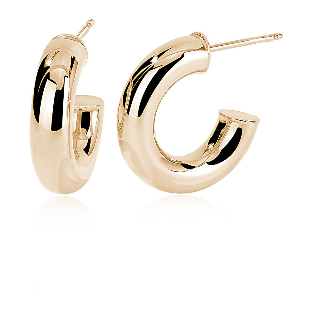 1 - Hoop earrings Silver shiny golden Mabina woman 563445