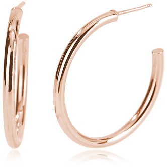 1 - Semicircle earrings Shiny rosy silver Mabina woman 563450