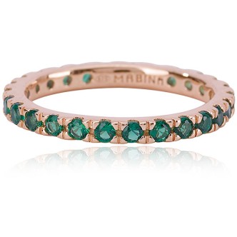 1 - Eternity ring green zircons Mabina woman Silver 925 rose gold 523199-13