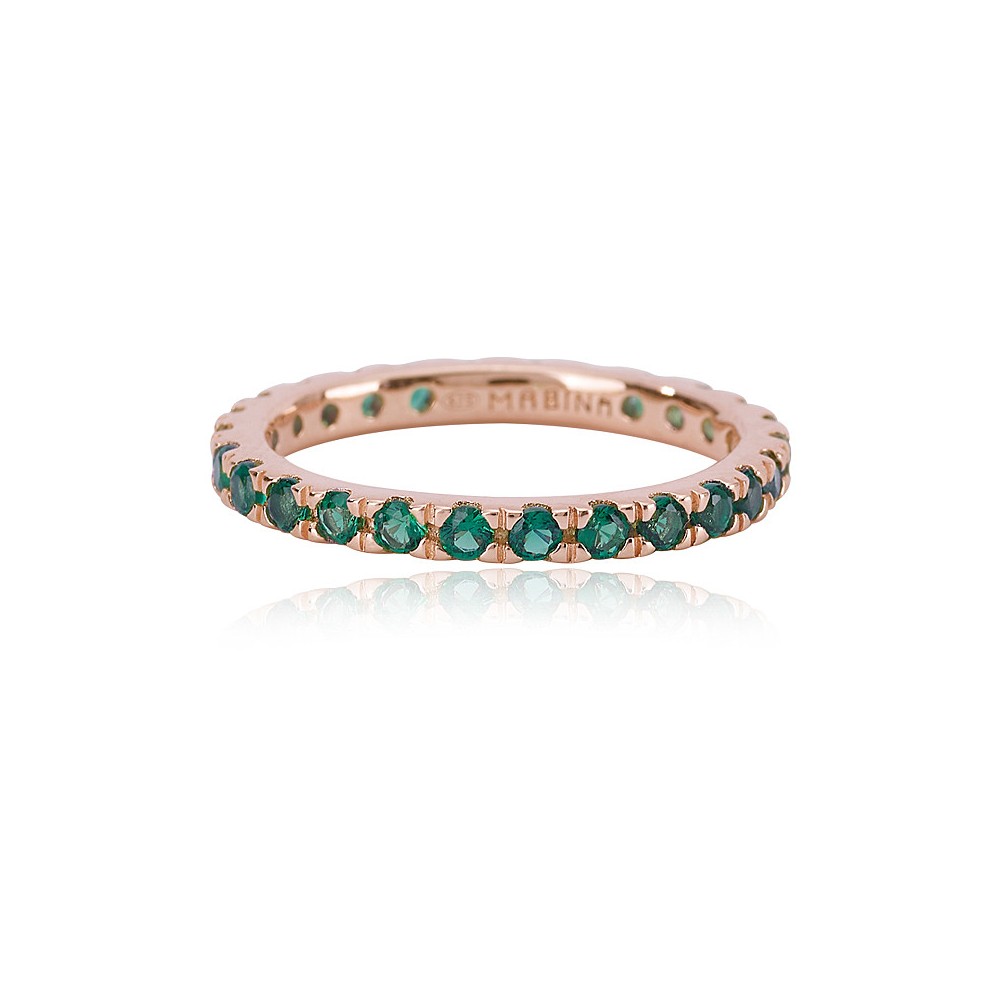 1 - Eternity ring green zircons Mabina woman Silver 925 rose gold 523199-15