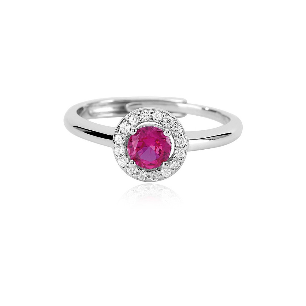 1 - Mabina woman ruby silver ring with zircons 523208