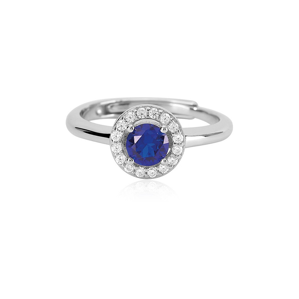 1 - Silver sapphire ring Mabina woman with zircons 523209