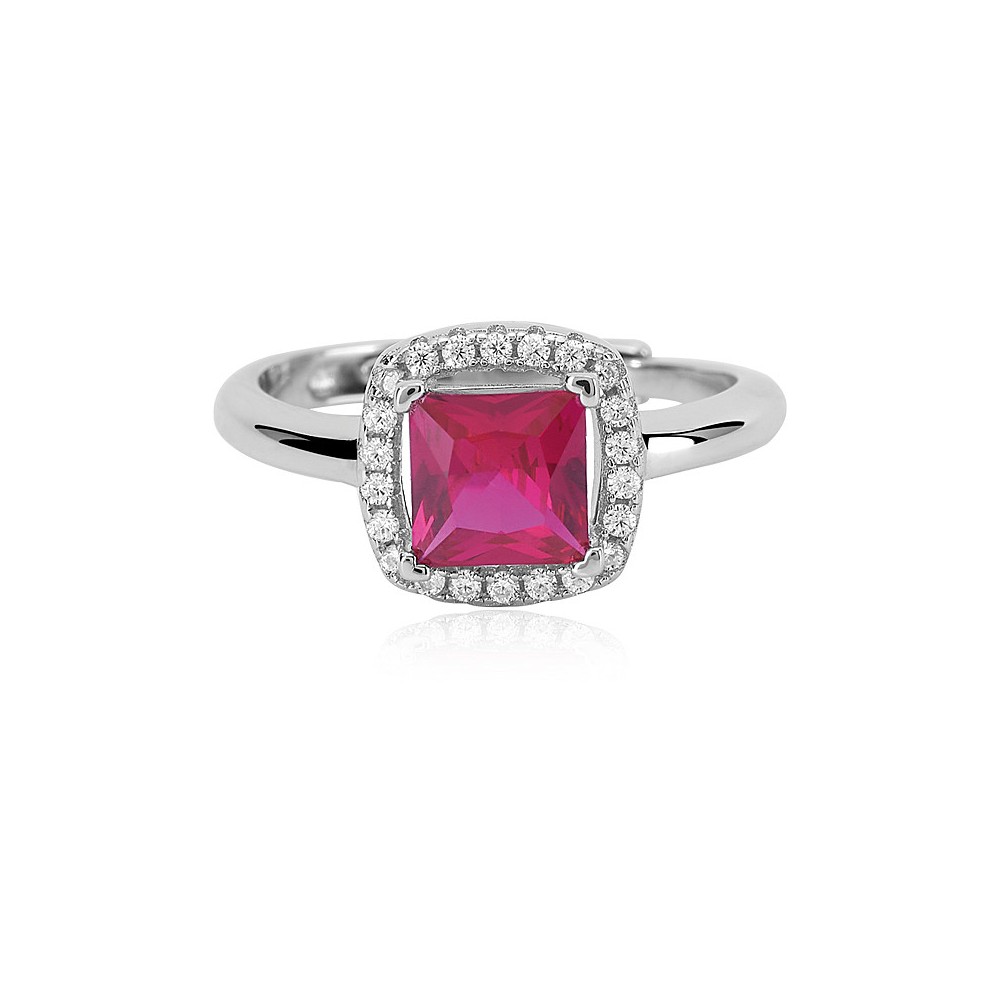 1 - Mabina woman ruby silver ring with zircons 523211