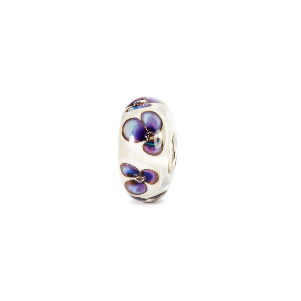 1 - Trollbeads Violette Ivory TGLBE-10168 White and purple glass