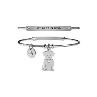 1 - Bracelet Kidult 231632 pendant with dog in 316L steel with crystals collection Animal Planet