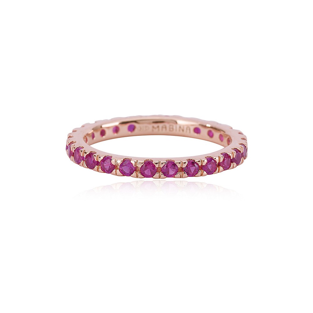 1 - Eternity ring purple zircons Mabina woman 925 silver rose 523215-13