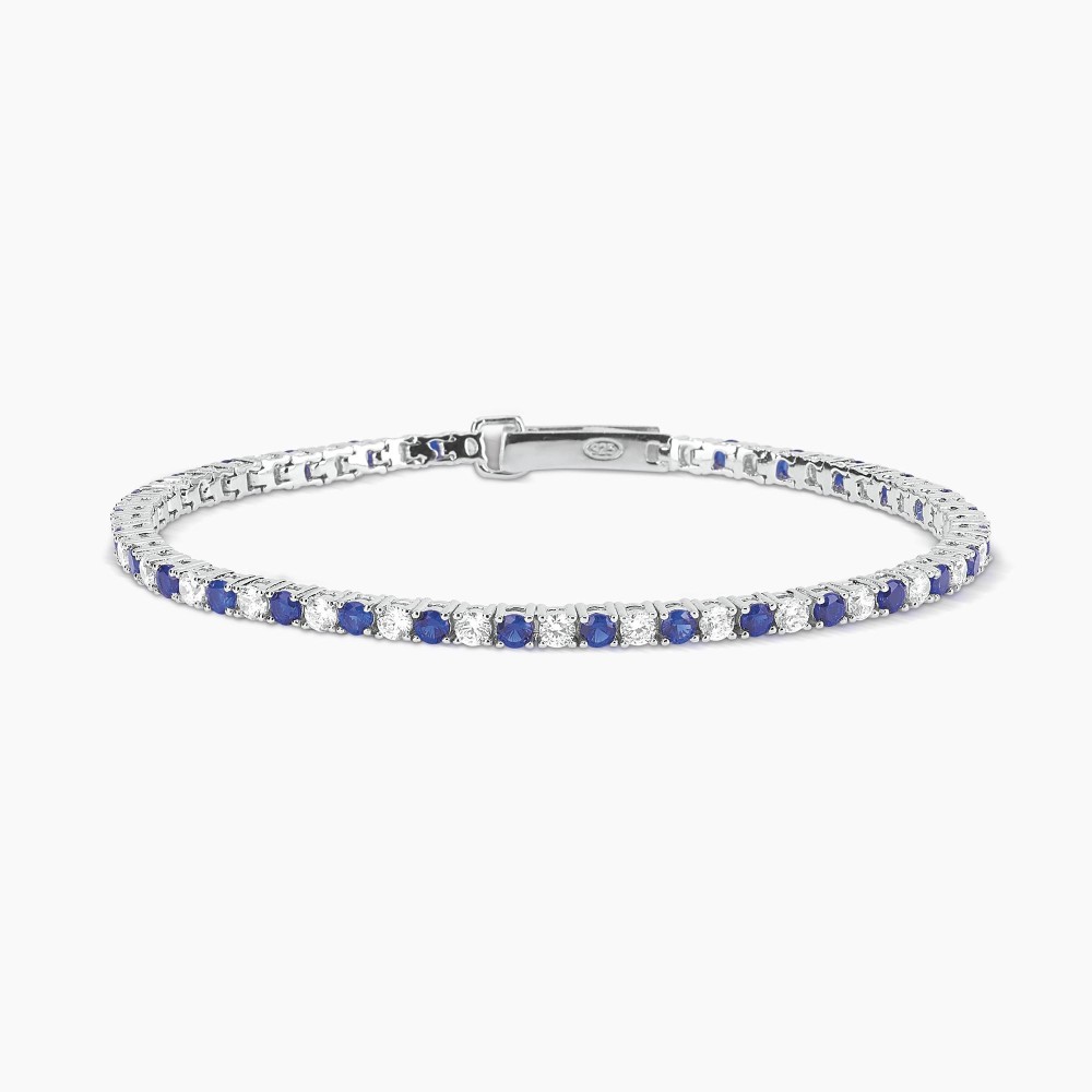 1 - Tennis bracelet Mabina 925 silver woman with sapphire 533456-M