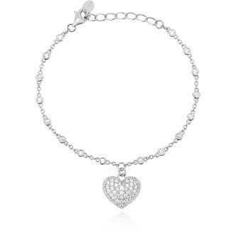 1 - Bracciale cuore Mabina con zirconi Argento 925 533467