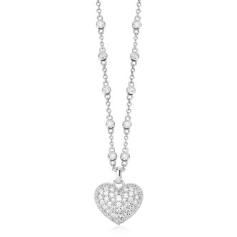 1 - Mabina woman heart necklace 553412 925 silver with zircons and crystals