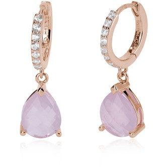 1 - Orecchini Mabina Argento rosato con quarzo donna 563402