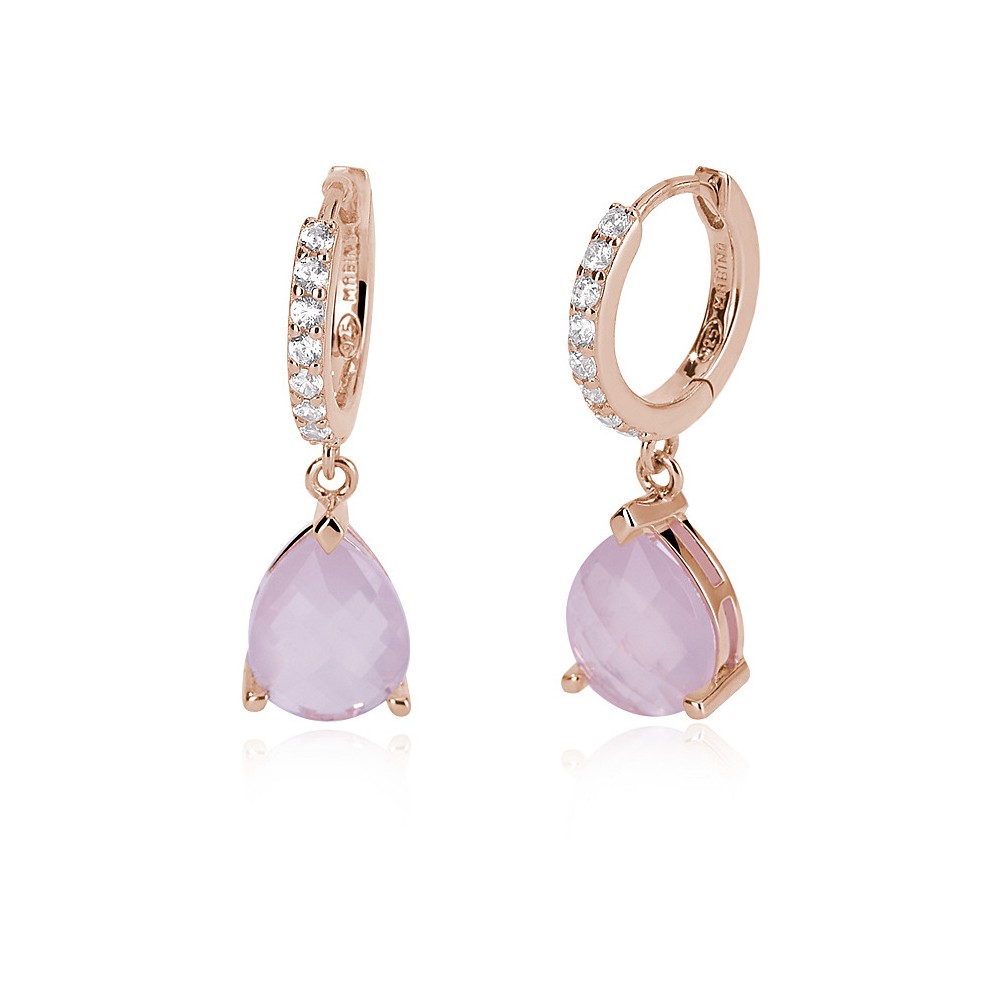 1 - Orecchini Mabina Argento rosato con quarzo donna 563402