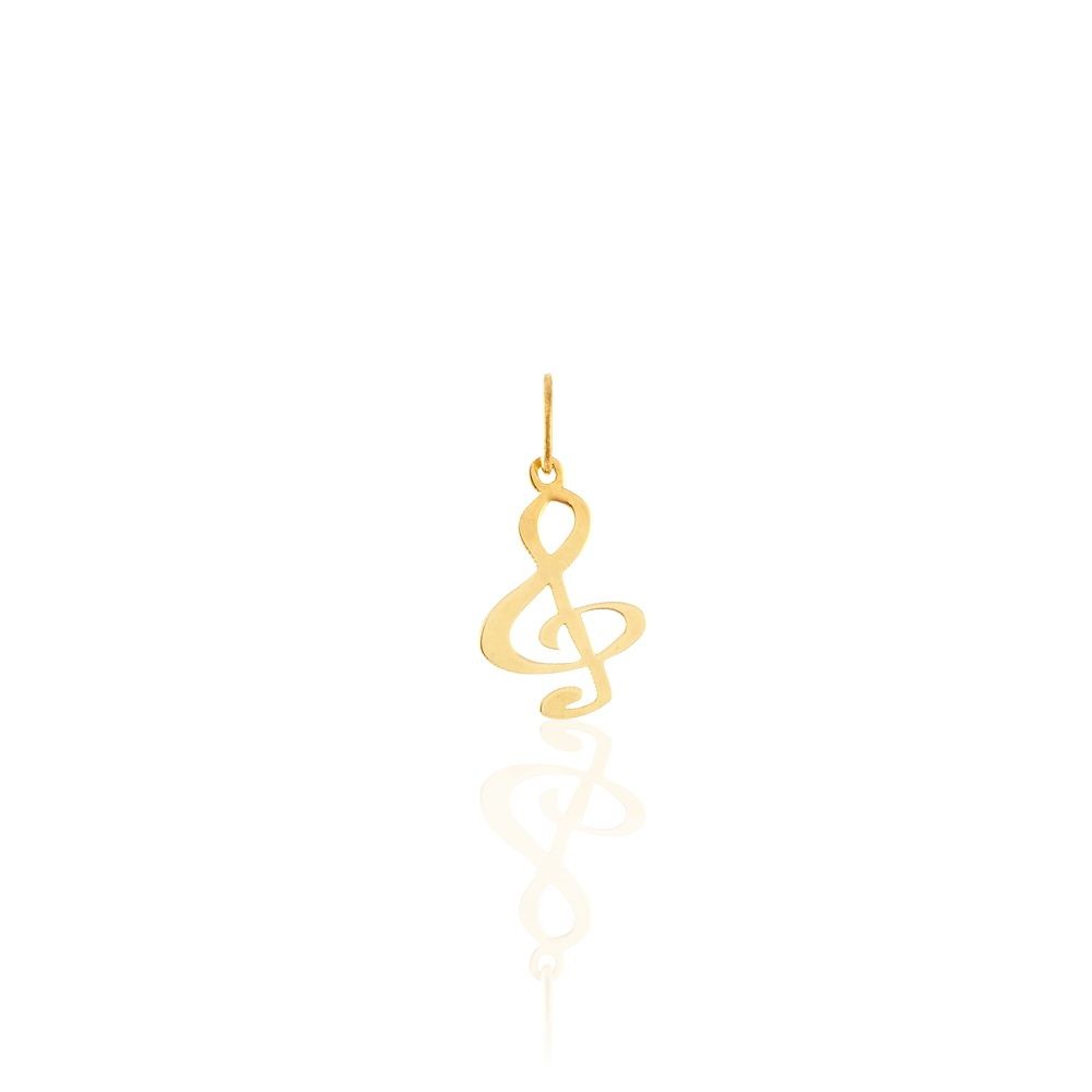 1 - Treble Clef Pendant Yellow Gold stroili donna 1401221 Poeme