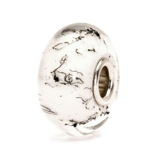 1 - Trollbeads Acciaio bianco TGLBE-10233 Vetro bianco