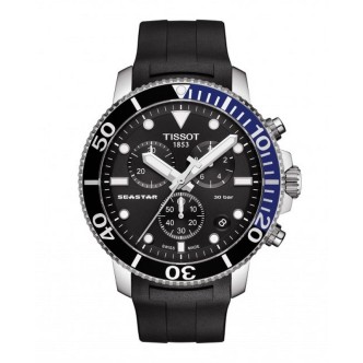 1 - Tissot men's Seastar 1000 chronograph watch black silicone T120.417.17.051.02