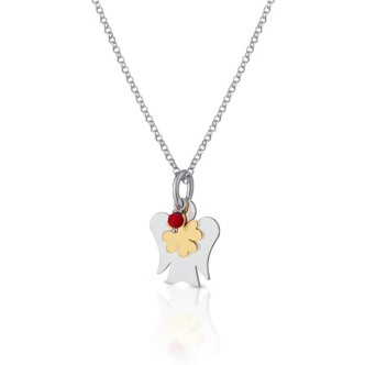 1 - Roberto Giannotti Angel with four-leaf clover necklace GIA377 925 silver