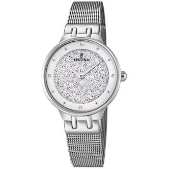 1 - Orologio Festina Mademoiselle Swarovski solo tempo donna acciaio F20385/1