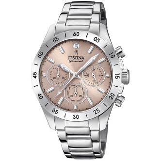 1 - Orologio Cronografo donna Festina Boyfriend Diamond acciaio F20397/3