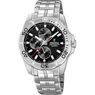 1 - Festina men's multifunction watch black steel F20445 / 3