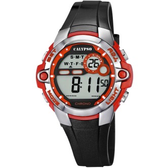 1 - Calypso digital watch red child plastic K5617 / 5 silicone strap