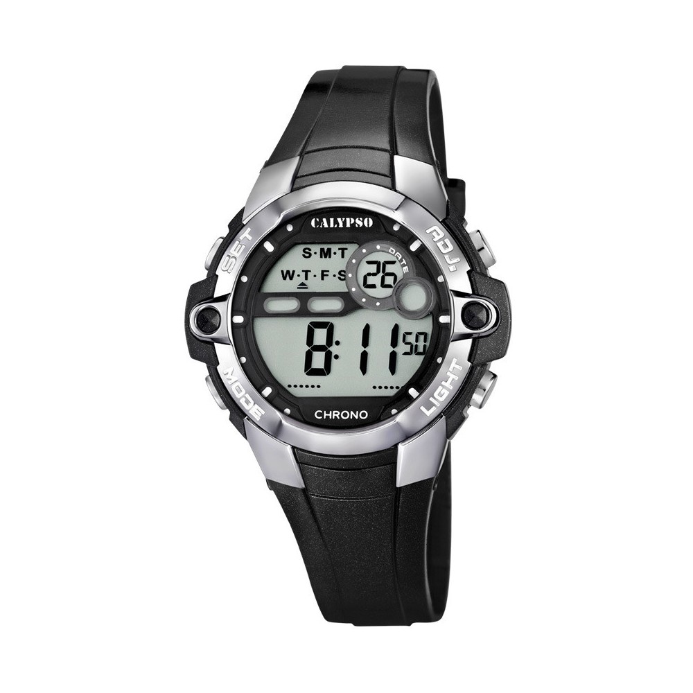 1 - Calypso digital watch black child plastic K5617 / 6 silicone strap