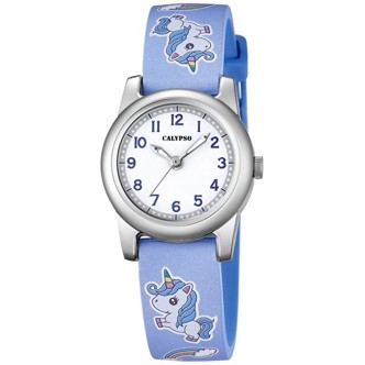 1 - Calypso Kids blue digital unicorn watch K5713 / D plastic