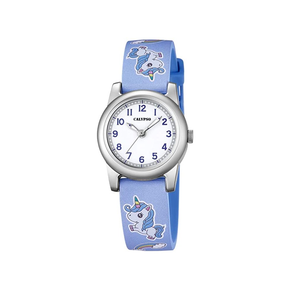 1 - Calypso Kids blue digital unicorn watch K5713 / D plastic