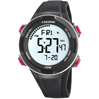 1 - Calypso black digital watch for men K5780 / 2 plastic For Man collection