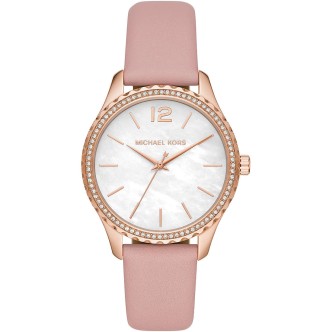 1 - Micheal Kors woman time only watch with crystals MK2909 rosé leather strap