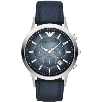 1 - Orologio Cronografo uomo Emporio Armani acciaio cinturino pelle AR2473