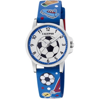 1 - Orologio bimbo Calypso calcio blu K5790/1 acciaio cinturino silicone