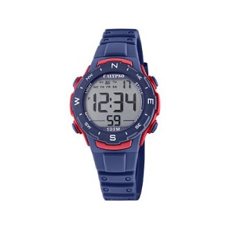 1 - Orologio bambino digitale Calypso blu e rosso K5801/4 cinturino silicone