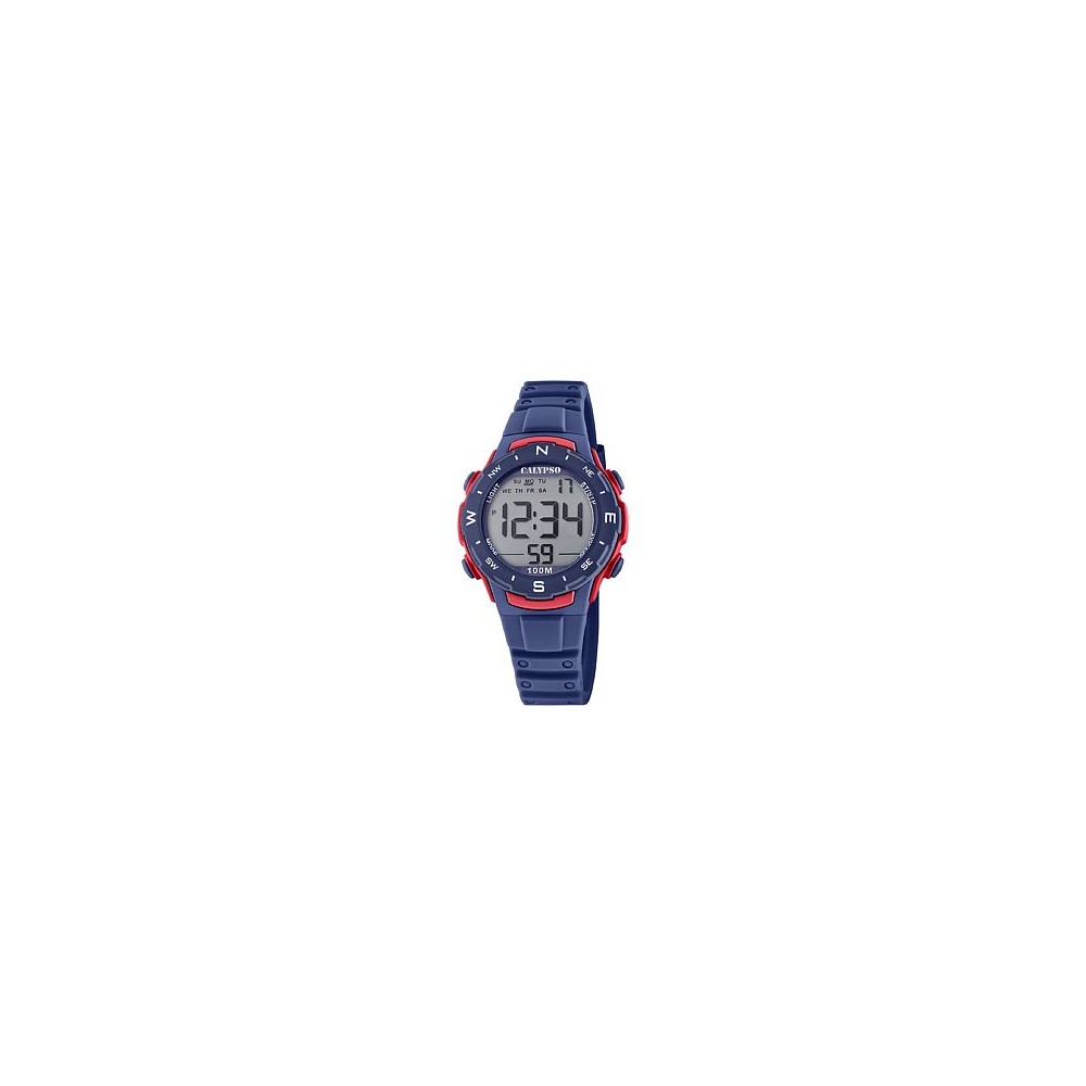 1 - Orologio bambino digitale Calypso blu e rosso K5801/4 cinturino silicone