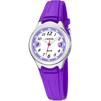 1 - Calypso Dame purple girl watch K6067 / 2 silicone strap