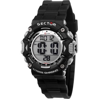 1 - Sector black digital watch for men R3251544001 EX-32 plastic and silicone