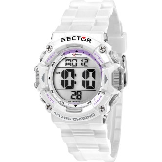 1 - Sector white digital watch for men R3251544004 EX-32 plastic and silicone