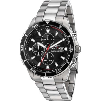 1 - Sector men's chronograph watch black background ADV2500 R3273643003 steel