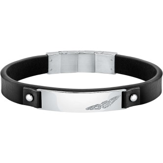 1 - Bracciale uomo Sector Bandy SZV80 acciaio e pelle nera