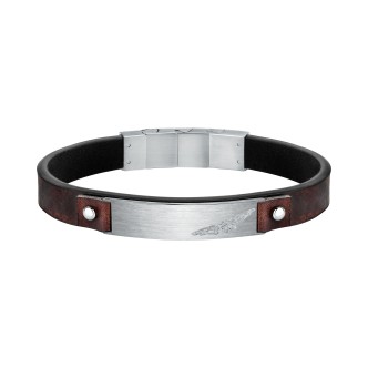 1 - Bracciale uomo Sector Bandy SZV81 acciaio e pelle marrone