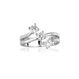 1 - Trilogy ring woman Mabina Argento with zircons 523037/17 size 17