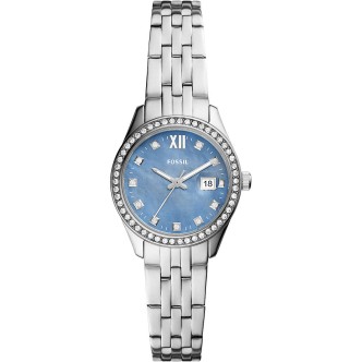 1 - Orologio donna Fossil solo tempo madreperla blu Scarlette Micro ES5074