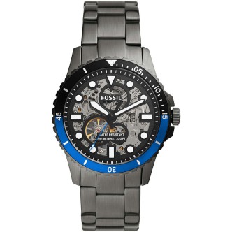 1 - Fossil FB-01 mechanical watch for men in steel PVD Gunmetal