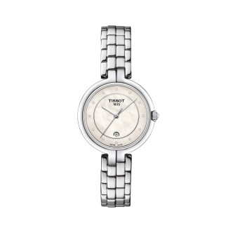 1 - Tissot women's watch Flamingo only time mother of pearl with diamonds T094.210.11.116.01